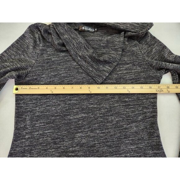 Neesha Sweater Women Medium Gray Heather Hoodie Henley Active Casual Stretch - Picture 2 of 9